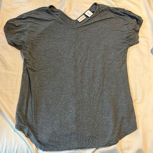 Gray V-neck relaxed fit tee